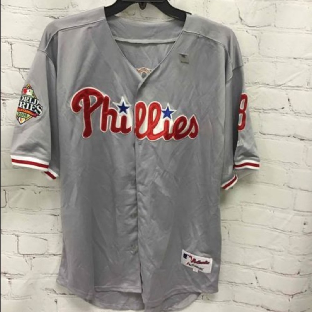 Phillies MLB  Jersey Victorino button up